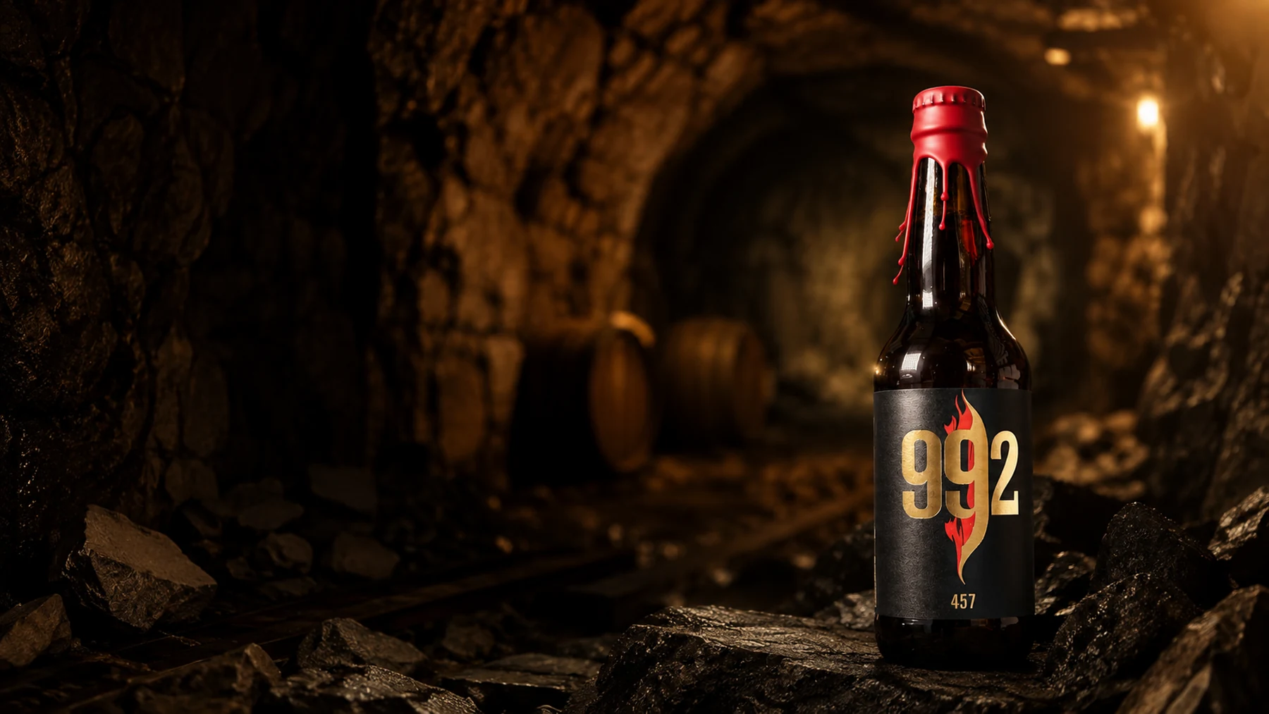 Botella 992 en un entorno subterráneo