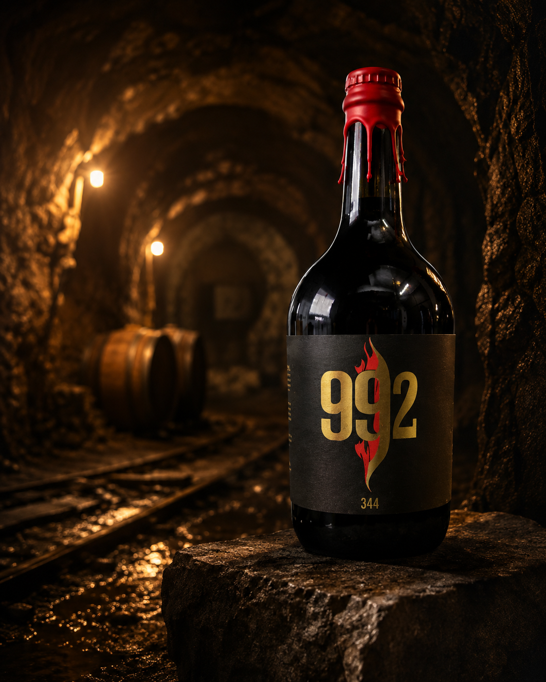 Botella Magnum 992 en galería subterránea